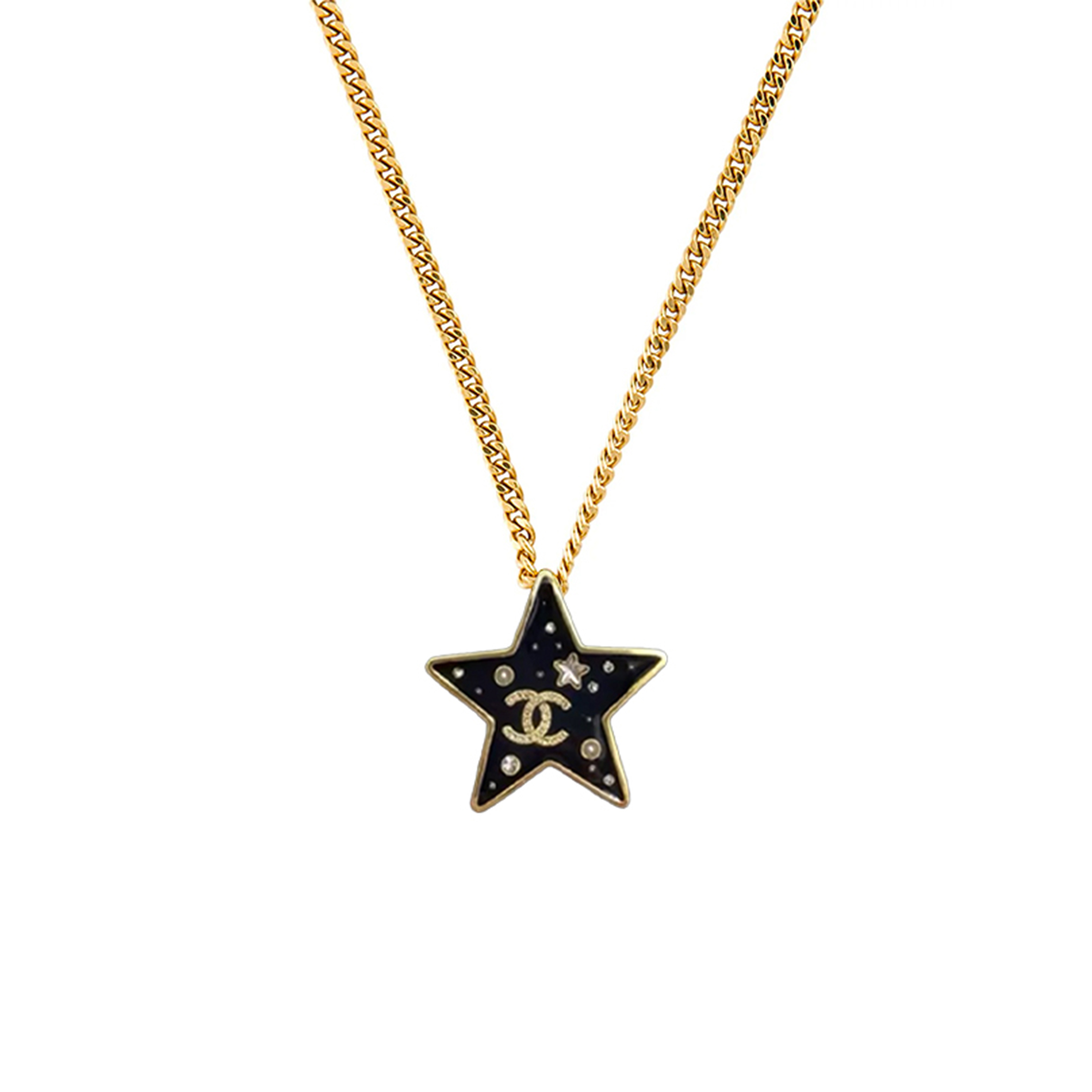 Ch**el jewelry geometric necklace with